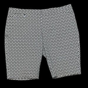 White House Black Market Black & White Geometric Women's Bermuda Shorts. Size 12